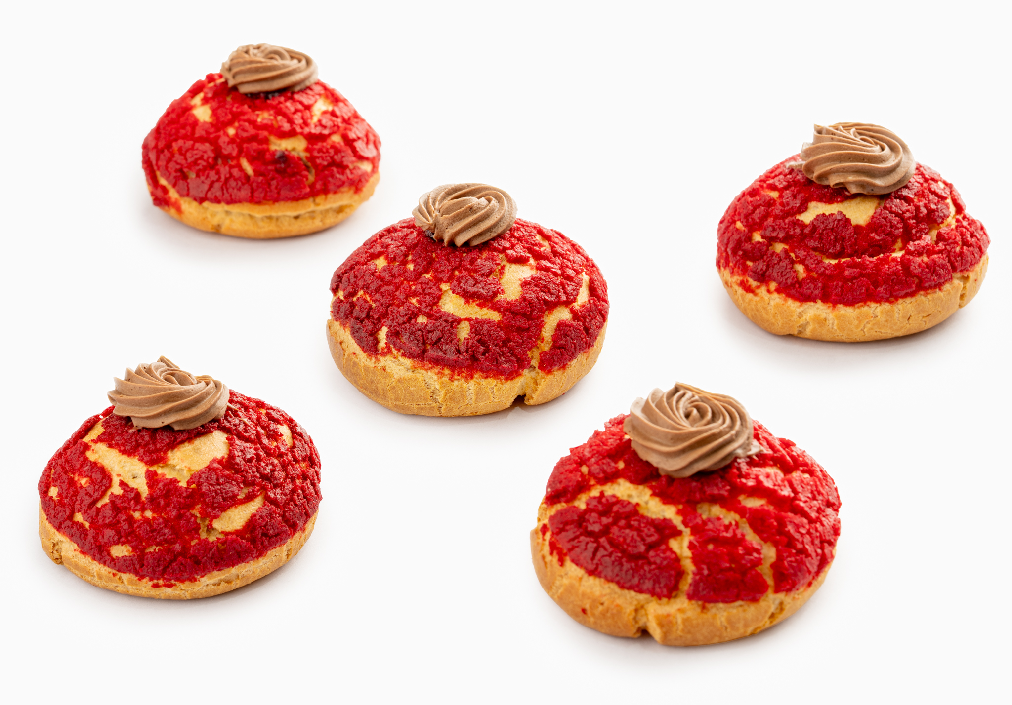 Choux craquelin cu ciocolată&vișine